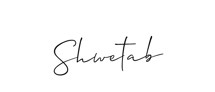 Similarly Allison_Script is the best handwritten signature design. Signature creator online .You can use it as an online autograph creator for name Shwetab. Shwetab signature style 2 images and pictures png