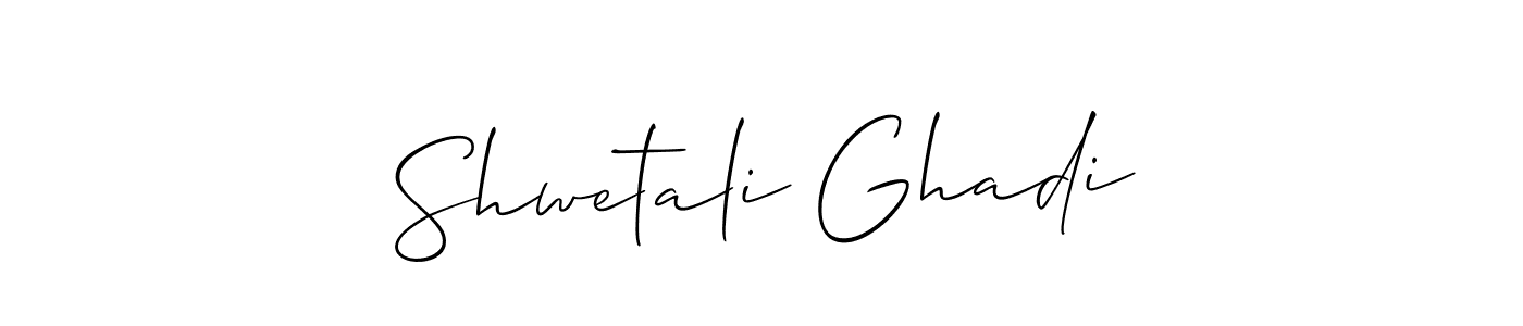Use a signature maker to create a handwritten signature online. With this signature software, you can design (Allison_Script) your own signature for name Shwetali Ghadi. Shwetali Ghadi signature style 2 images and pictures png