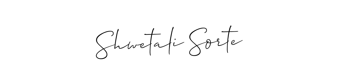 How to make Shwetali Sorte name signature. Use Allison_Script style for creating short signs online. This is the latest handwritten sign. Shwetali Sorte signature style 2 images and pictures png