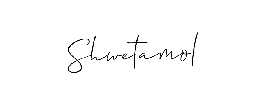 How to make Shwetamol name signature. Use Allison_Script style for creating short signs online. This is the latest handwritten sign. Shwetamol signature style 2 images and pictures png