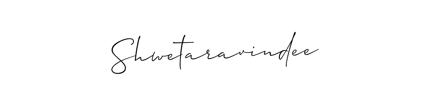 Also we have Shwetaravindee name is the best signature style. Create professional handwritten signature collection using Allison_Script autograph style. Shwetaravindee signature style 2 images and pictures png