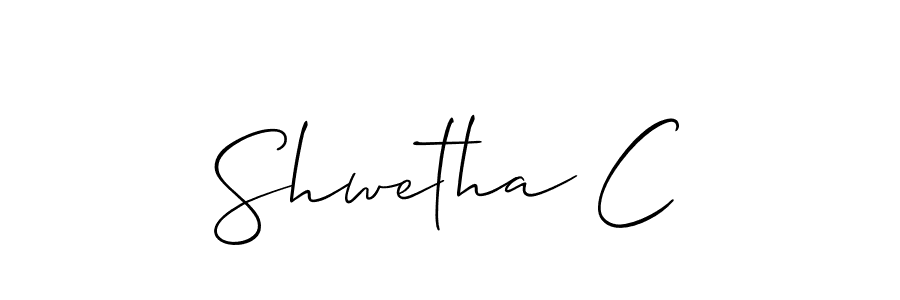 Shwetha C stylish signature style. Best Handwritten Sign (Allison_Script) for my name. Handwritten Signature Collection Ideas for my name Shwetha C. Shwetha C signature style 2 images and pictures png