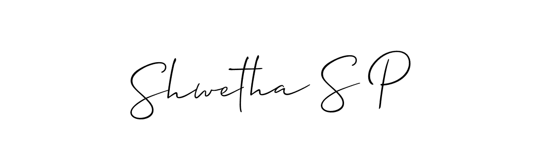 How to make Shwetha S P signature? Allison_Script is a professional autograph style. Create handwritten signature for Shwetha S P name. Shwetha S P signature style 2 images and pictures png