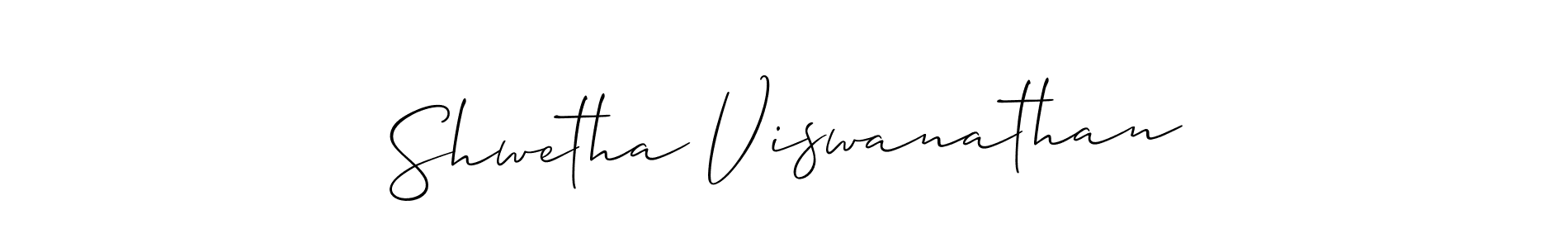 The best way (Allison_Script) to make a short signature is to pick only two or three words in your name. The name Shwetha Viswanathan include a total of six letters. For converting this name. Shwetha Viswanathan signature style 2 images and pictures png