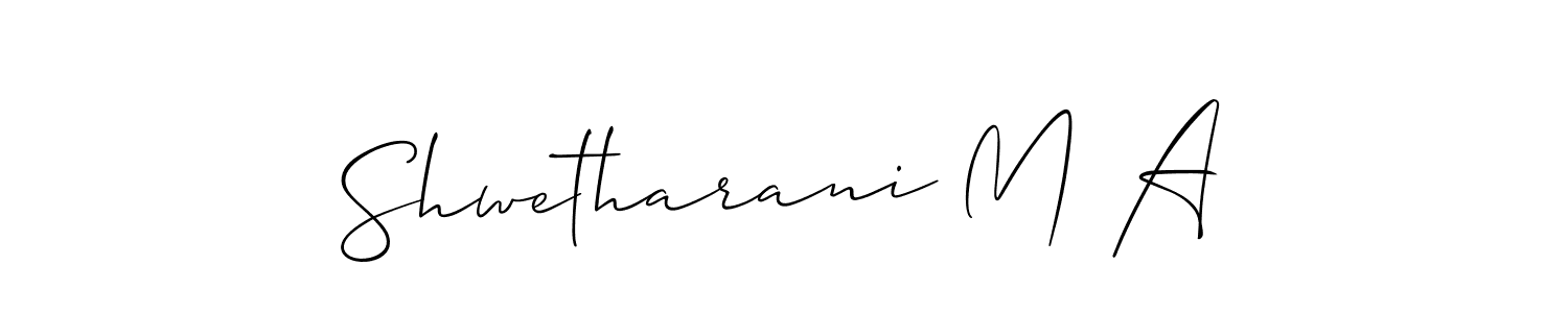 It looks lik you need a new signature style for name Shwetharani M A. Design unique handwritten (Allison_Script) signature with our free signature maker in just a few clicks. Shwetharani M A signature style 2 images and pictures png
