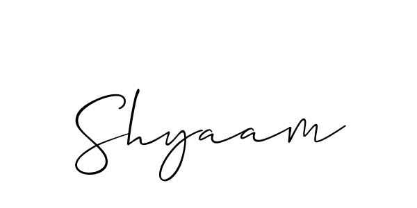 Shyaam stylish signature style. Best Handwritten Sign (Allison_Script) for my name. Handwritten Signature Collection Ideas for my name Shyaam. Shyaam signature style 2 images and pictures png