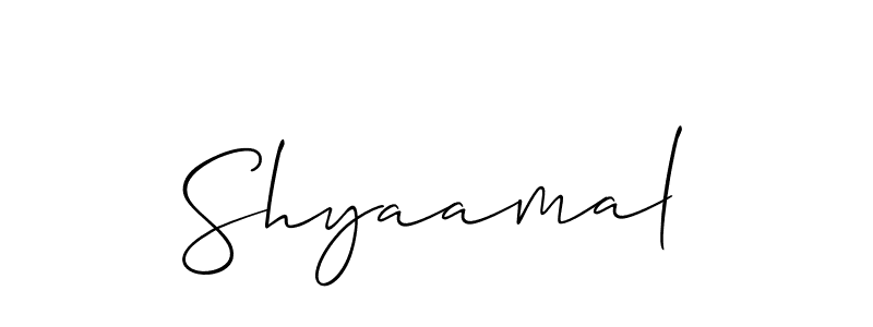 Make a beautiful signature design for name Shyaamal. With this signature (Allison_Script) style, you can create a handwritten signature for free. Shyaamal signature style 2 images and pictures png