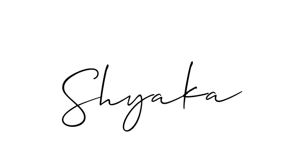 The best way (Allison_Script) to make a short signature is to pick only two or three words in your name. The name Shyaka include a total of six letters. For converting this name. Shyaka signature style 2 images and pictures png