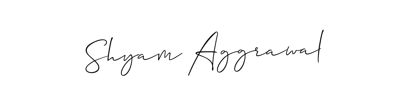 Create a beautiful signature design for name Shyam Aggrawal. With this signature (Allison_Script) fonts, you can make a handwritten signature for free. Shyam Aggrawal signature style 2 images and pictures png