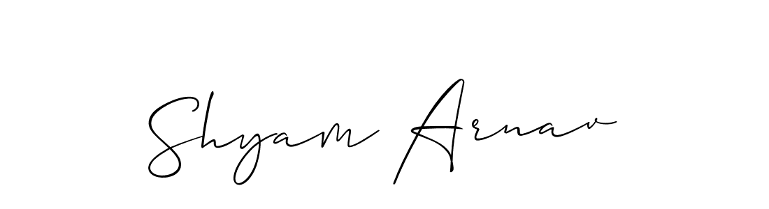 It looks lik you need a new signature style for name Shyam Arnav. Design unique handwritten (Allison_Script) signature with our free signature maker in just a few clicks. Shyam Arnav signature style 2 images and pictures png