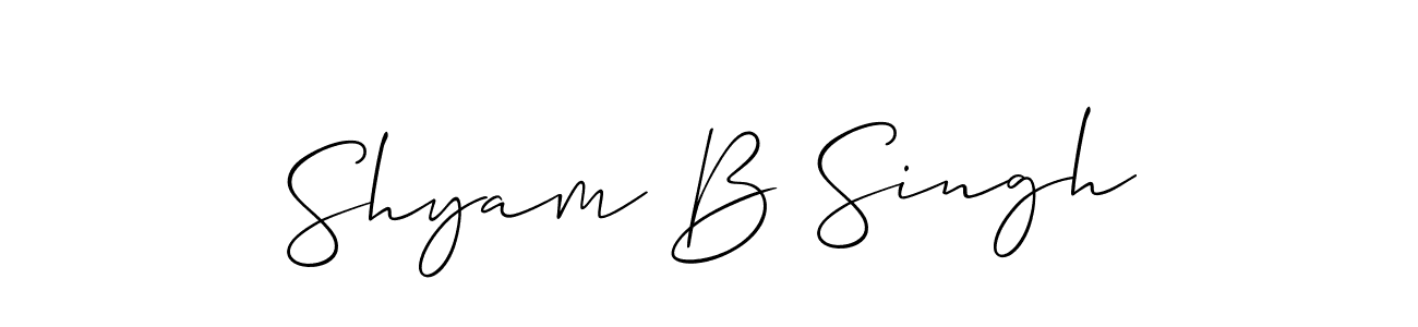 How to make Shyam B Singh name signature. Use Allison_Script style for creating short signs online. This is the latest handwritten sign. Shyam B Singh signature style 2 images and pictures png