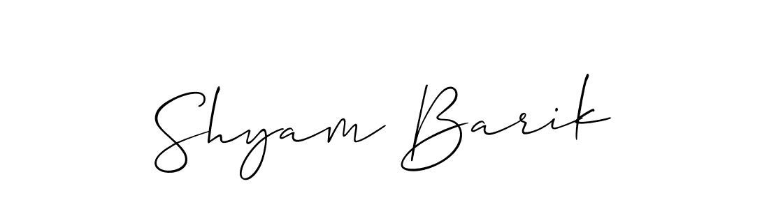 Allison_Script is a professional signature style that is perfect for those who want to add a touch of class to their signature. It is also a great choice for those who want to make their signature more unique. Get Shyam Barik name to fancy signature for free. Shyam Barik signature style 2 images and pictures png