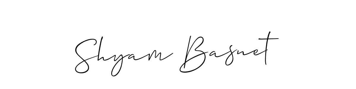 You should practise on your own different ways (Allison_Script) to write your name (Shyam Basnet) in signature. don't let someone else do it for you. Shyam Basnet signature style 2 images and pictures png