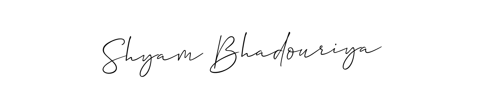 Allison_Script is a professional signature style that is perfect for those who want to add a touch of class to their signature. It is also a great choice for those who want to make their signature more unique. Get Shyam Bhadouriya name to fancy signature for free. Shyam Bhadouriya signature style 2 images and pictures png