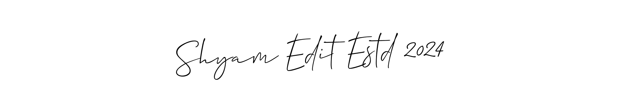 It looks lik you need a new signature style for name Shyam Edit Estd 2024. Design unique handwritten (Allison_Script) signature with our free signature maker in just a few clicks. Shyam Edit Estd 2024 signature style 2 images and pictures png