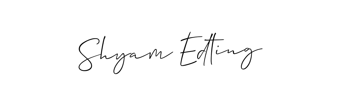 See photos of Shyam Edting official signature by Spectra . Check more albums & portfolios. Read reviews & check more about Allison_Script font. Shyam Edting signature style 2 images and pictures png