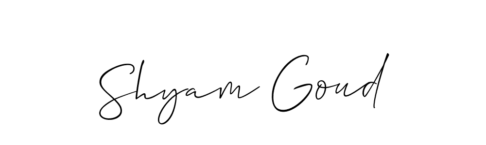 if you are searching for the best signature style for your name Shyam Goud. so please give up your signature search. here we have designed multiple signature styles  using Allison_Script. Shyam Goud signature style 2 images and pictures png