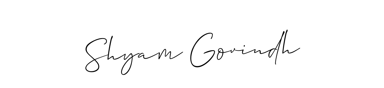 How to Draw Shyam Govindh signature style? Allison_Script is a latest design signature styles for name Shyam Govindh. Shyam Govindh signature style 2 images and pictures png