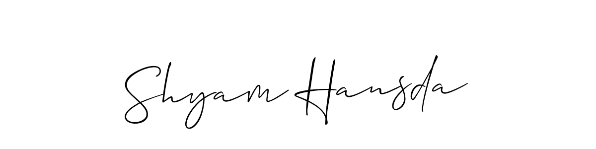 Shyam Hansda stylish signature style. Best Handwritten Sign (Allison_Script) for my name. Handwritten Signature Collection Ideas for my name Shyam Hansda. Shyam Hansda signature style 2 images and pictures png