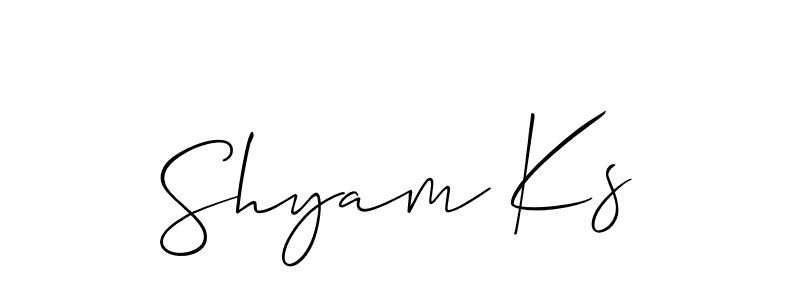 How to Draw Shyam Ks signature style? Allison_Script is a latest design signature styles for name Shyam Ks. Shyam Ks signature style 2 images and pictures png