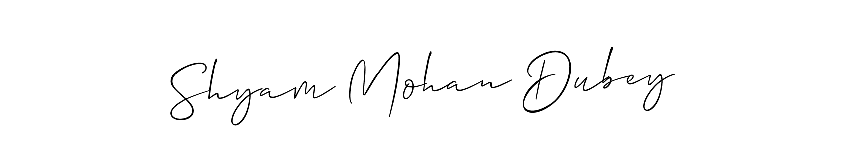 Shyam Mohan Dubey stylish signature style. Best Handwritten Sign (Allison_Script) for my name. Handwritten Signature Collection Ideas for my name Shyam Mohan Dubey. Shyam Mohan Dubey signature style 2 images and pictures png