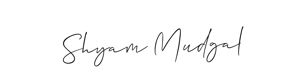 Allison_Script is a professional signature style that is perfect for those who want to add a touch of class to their signature. It is also a great choice for those who want to make their signature more unique. Get Shyam Mudgal name to fancy signature for free. Shyam Mudgal signature style 2 images and pictures png