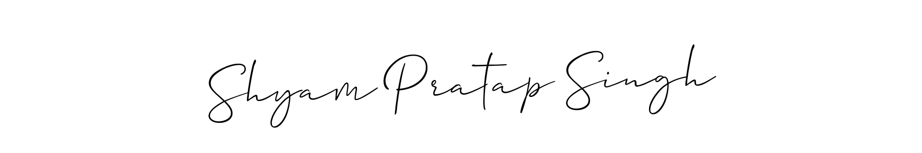 Use a signature maker to create a handwritten signature online. With this signature software, you can design (Allison_Script) your own signature for name Shyam Pratap Singh. Shyam Pratap Singh signature style 2 images and pictures png