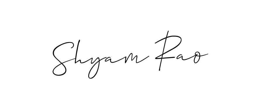 Shyam Rao stylish signature style. Best Handwritten Sign (Allison_Script) for my name. Handwritten Signature Collection Ideas for my name Shyam Rao. Shyam Rao signature style 2 images and pictures png