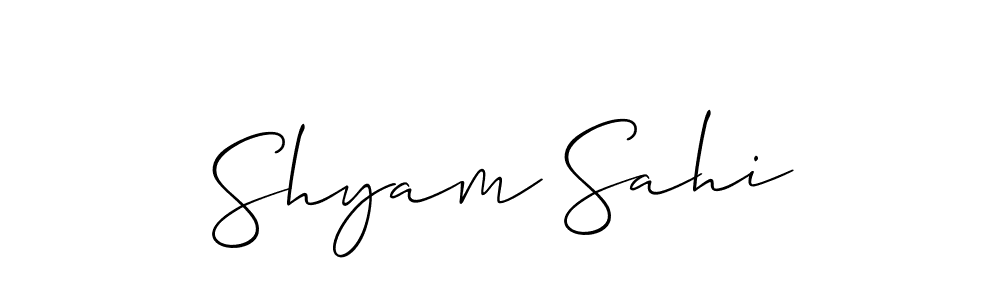 Make a beautiful signature design for name Shyam Sahi. With this signature (Allison_Script) style, you can create a handwritten signature for free. Shyam Sahi signature style 2 images and pictures png