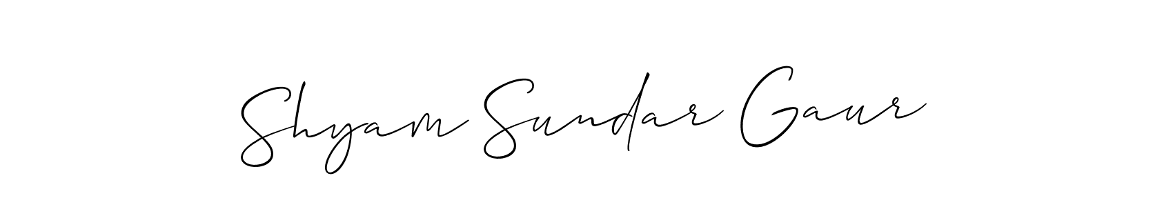 Also we have Shyam Sundar Gaur name is the best signature style. Create professional handwritten signature collection using Allison_Script autograph style. Shyam Sundar Gaur signature style 2 images and pictures png