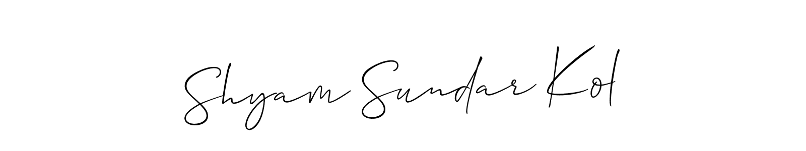 Create a beautiful signature design for name Shyam Sundar Kol. With this signature (Allison_Script) fonts, you can make a handwritten signature for free. Shyam Sundar Kol signature style 2 images and pictures png