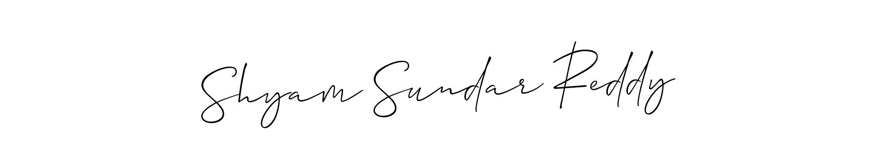 if you are searching for the best signature style for your name Shyam Sundar Reddy. so please give up your signature search. here we have designed multiple signature styles  using Allison_Script. Shyam Sundar Reddy signature style 2 images and pictures png