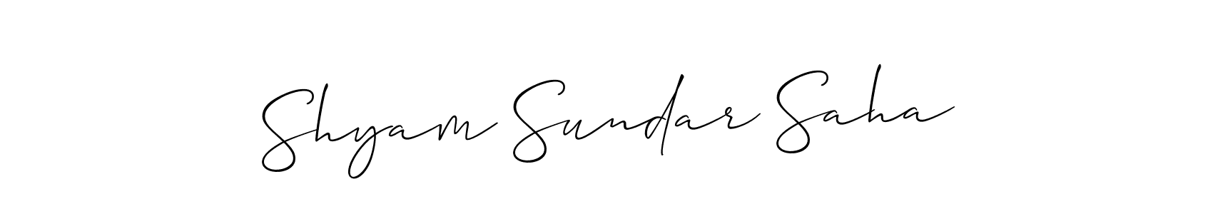 Make a short Shyam Sundar Saha signature style. Manage your documents anywhere anytime using Allison_Script. Create and add eSignatures, submit forms, share and send files easily. Shyam Sundar Saha signature style 2 images and pictures png
