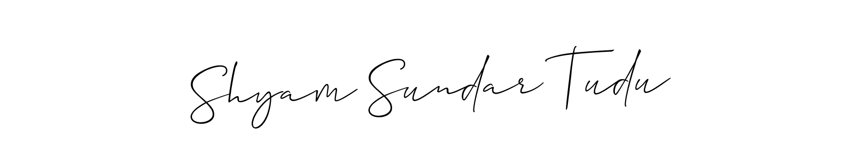Use a signature maker to create a handwritten signature online. With this signature software, you can design (Allison_Script) your own signature for name Shyam Sundar Tudu. Shyam Sundar Tudu signature style 2 images and pictures png