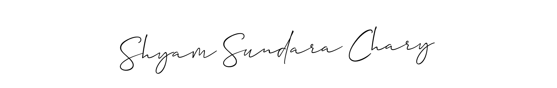 You should practise on your own different ways (Allison_Script) to write your name (Shyam Sundara Chary) in signature. don't let someone else do it for you. Shyam Sundara Chary signature style 2 images and pictures png