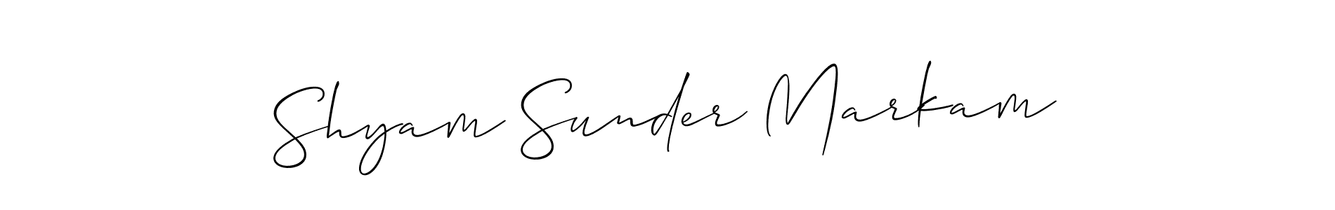 How to Draw Shyam Sunder Markam signature style? Allison_Script is a latest design signature styles for name Shyam Sunder Markam. Shyam Sunder Markam signature style 2 images and pictures png