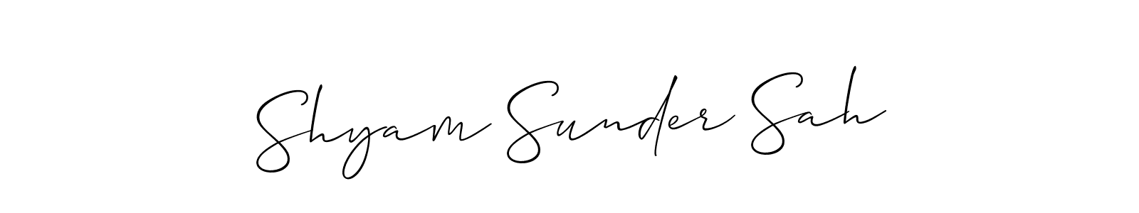 Create a beautiful signature design for name Shyam Sunder Sah. With this signature (Allison_Script) fonts, you can make a handwritten signature for free. Shyam Sunder Sah signature style 2 images and pictures png