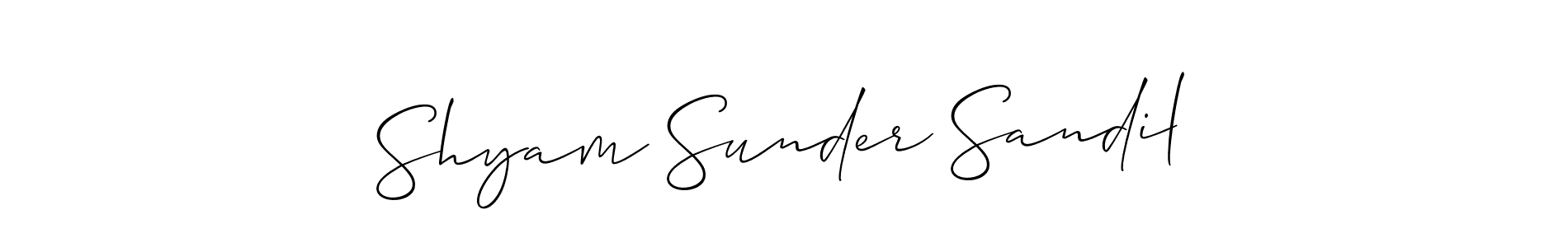 Design your own signature with our free online signature maker. With this signature software, you can create a handwritten (Allison_Script) signature for name Shyam Sunder Sandil. Shyam Sunder Sandil signature style 2 images and pictures png