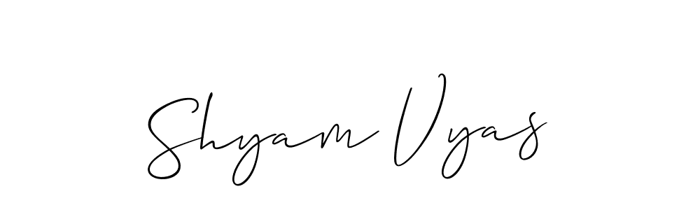 Make a short Shyam Vyas signature style. Manage your documents anywhere anytime using Allison_Script. Create and add eSignatures, submit forms, share and send files easily. Shyam Vyas signature style 2 images and pictures png