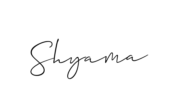 It looks lik you need a new signature style for name Shyama. Design unique handwritten (Allison_Script) signature with our free signature maker in just a few clicks. Shyama signature style 2 images and pictures png