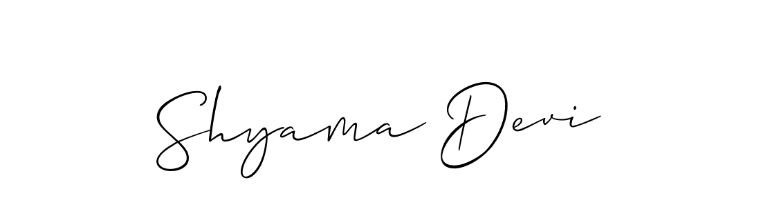 if you are searching for the best signature style for your name Shyama Devi. so please give up your signature search. here we have designed multiple signature styles  using Allison_Script. Shyama Devi signature style 2 images and pictures png