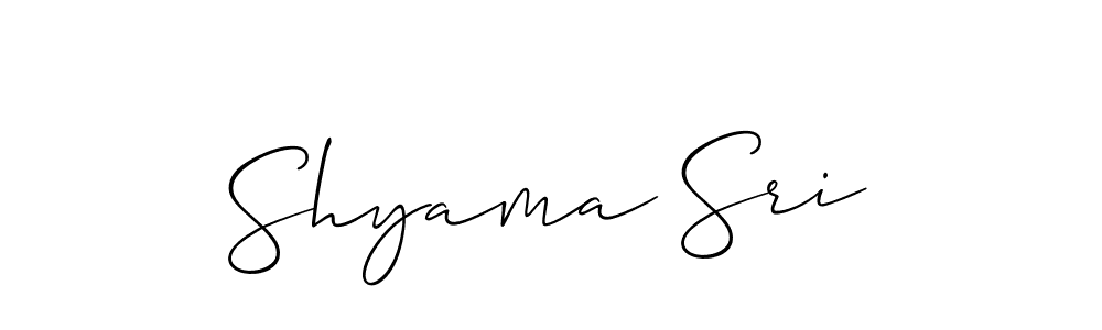 Make a beautiful signature design for name Shyama Sri. With this signature (Allison_Script) style, you can create a handwritten signature for free. Shyama Sri signature style 2 images and pictures png