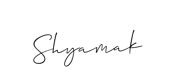 Design your own signature with our free online signature maker. With this signature software, you can create a handwritten (Allison_Script) signature for name Shyamak. Shyamak signature style 2 images and pictures png