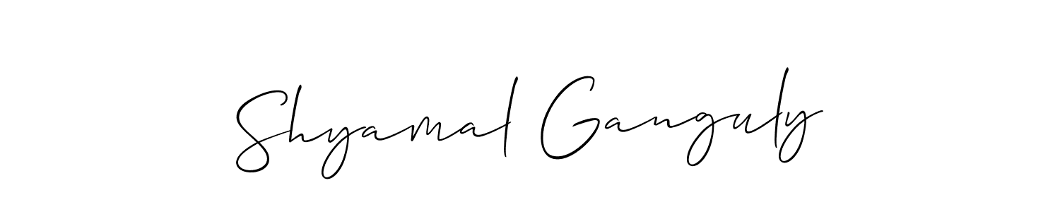 Create a beautiful signature design for name Shyamal Ganguly. With this signature (Allison_Script) fonts, you can make a handwritten signature for free. Shyamal Ganguly signature style 2 images and pictures png