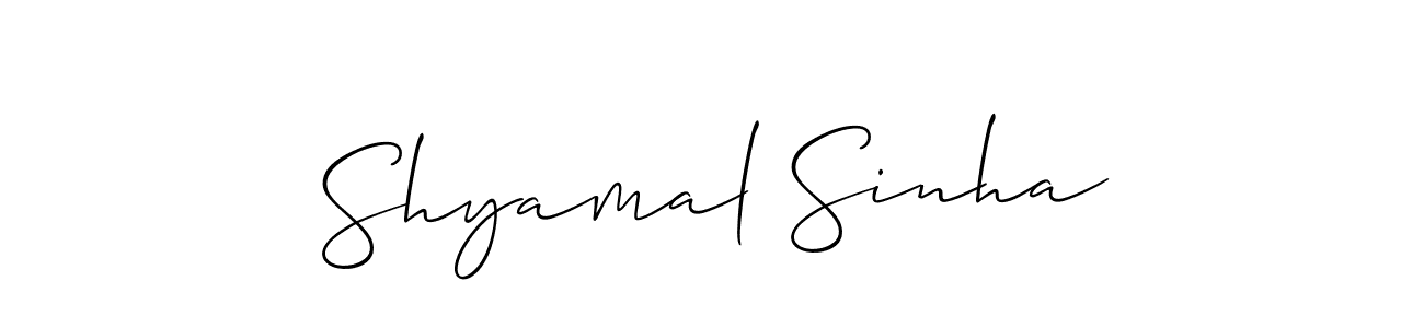 This is the best signature style for the Shyamal Sinha name. Also you like these signature font (Allison_Script). Mix name signature. Shyamal Sinha signature style 2 images and pictures png