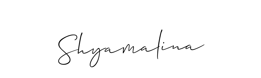 You should practise on your own different ways (Allison_Script) to write your name (Shyamalina) in signature. don't let someone else do it for you. Shyamalina signature style 2 images and pictures png