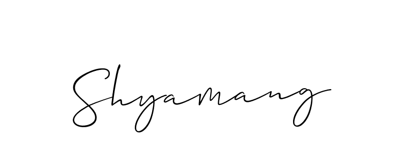 if you are searching for the best signature style for your name Shyamang. so please give up your signature search. here we have designed multiple signature styles  using Allison_Script. Shyamang signature style 2 images and pictures png