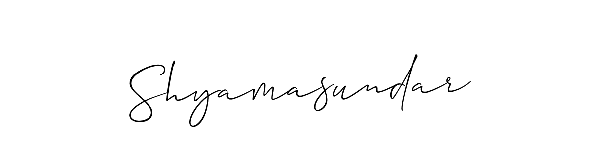 How to Draw Shyamasundar signature style? Allison_Script is a latest design signature styles for name Shyamasundar. Shyamasundar signature style 2 images and pictures png