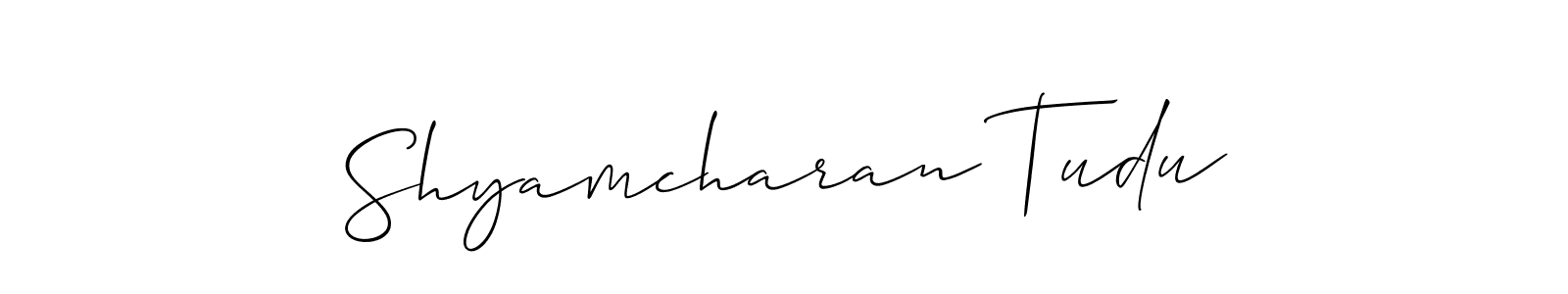 Shyamcharan Tudu stylish signature style. Best Handwritten Sign (Allison_Script) for my name. Handwritten Signature Collection Ideas for my name Shyamcharan Tudu. Shyamcharan Tudu signature style 2 images and pictures png