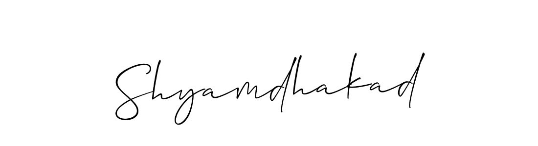 How to Draw Shyamdhakad signature style? Allison_Script is a latest design signature styles for name Shyamdhakad. Shyamdhakad signature style 2 images and pictures png
